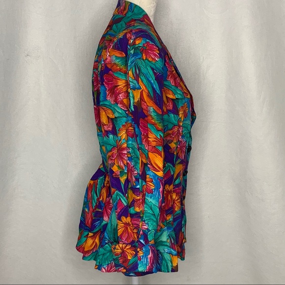 *SOLD* Floral Button Front Peplum Blazer 11PE - Picture 5 of 5